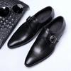 Fashion Men's Dress Shoes Formal Oxford Shoe for Man Wedding Dress Brand PU Leather Trendy Buckles Big Size Male Business Footwear
