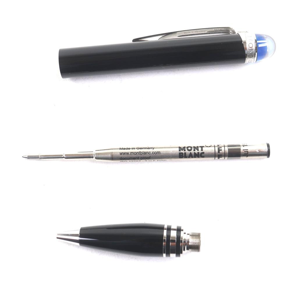 Excellent MONTBLANC Ballpoint Pen Starwalker Black Silver Precious Resin Mens Used