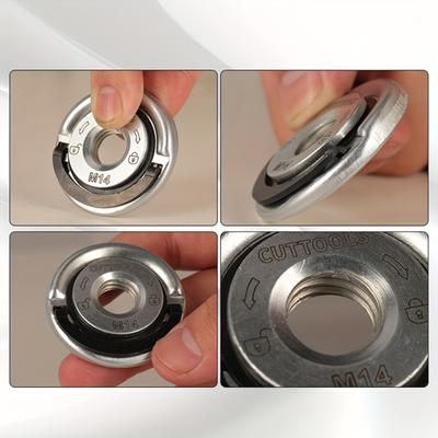 1pc M14 Thread Angle Grinder Self-Locking Pressing Plate Angle Grinder Pressing Plate Quick Release Flange Nut Power Chuck Tool