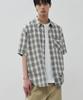 ALYSS Seersucker Plaid Check Half Shirt [Ivory]