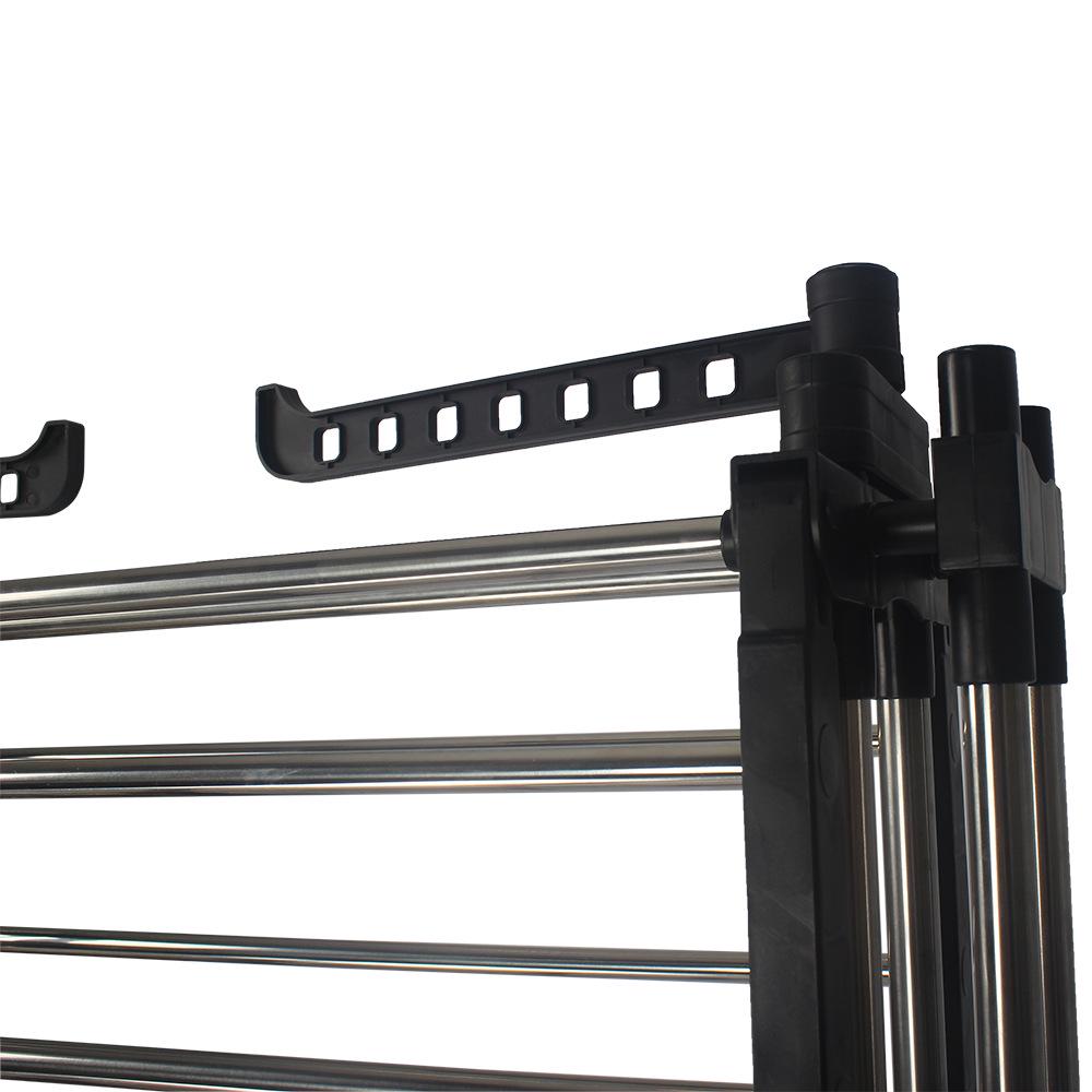 Multi-Functional Wing-Shaped Folding Clothes & Diaper Drying Rack - Mobile Stainless Steel Floor Rack