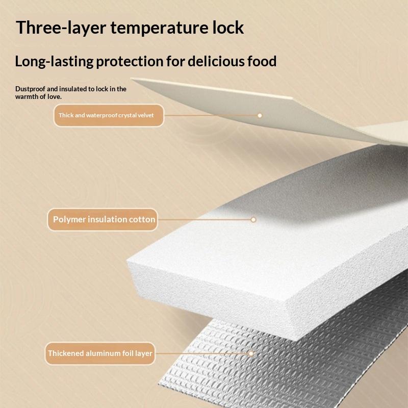 Foldable Insulated Food Cover Dustproof Warm Fresh Retaining Cute Cartoon Print for Patio Outdoor Dinner Use