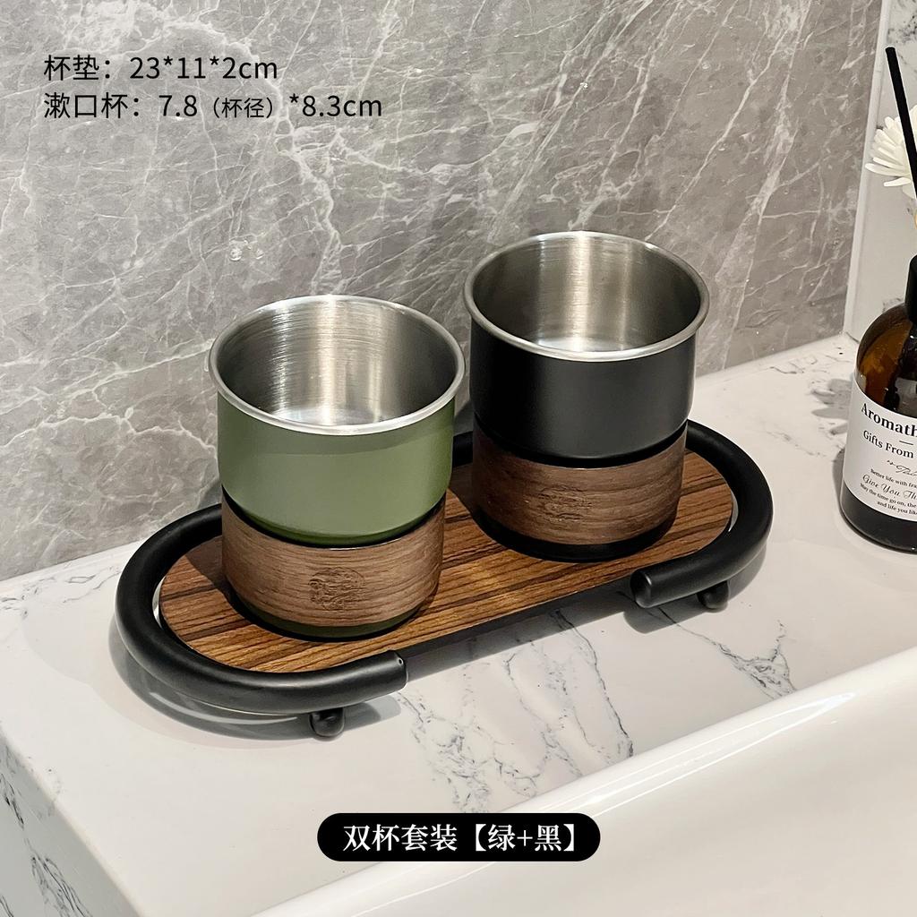 Edelstahl Mundspülbecher Haushalt Badezimmerregal Luxuriöser Zahnbürstenhalter Tischwaschbecken Badezimmerdekoration Modern