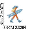 Blue Theme Embroidery Cloth Sticker, Surf Girl Patch Sticker, Wave Hermit Crab Computer Embroidery Label, Shell Chapter Sticker