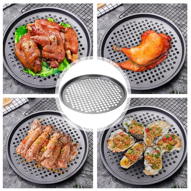 Pizza Baking Pan With Holes Round Carbon Steel Pizza Baking Pan With Holes Healthy Cooking Pan For Oven Home Kitchen Steel