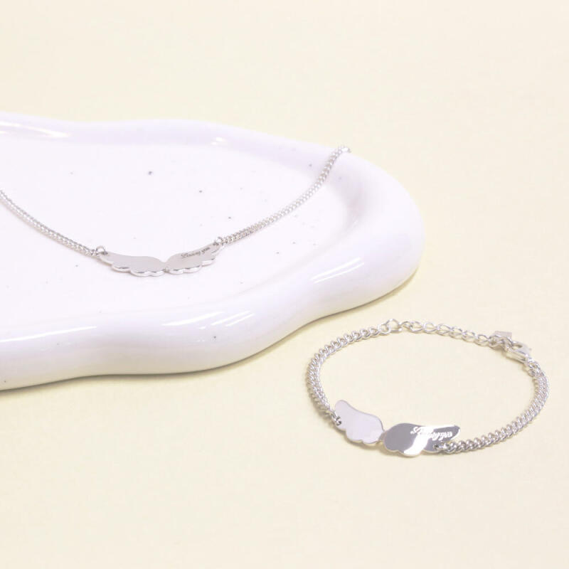 925 Silver Angel Wings Child Lost Prevention Bracelet