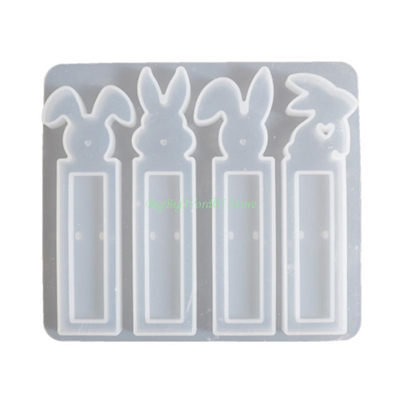 24TE 4 Cavity Easters Rabbit Silicones Molds Set for Unique Holiday Decorations Gift