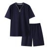 Men's Summer Modal Pajama Set - V-Neck, Short Sleeve & Shorts Combo, Wear Indoors or Out