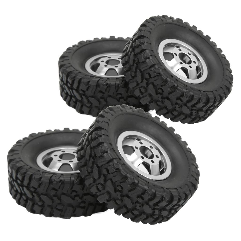 4WD Rubber Tires Aluminum Alloy Wheel Hub for WPL C14 C24 B14 B24 B16 B36 116 RC Car Upgrade