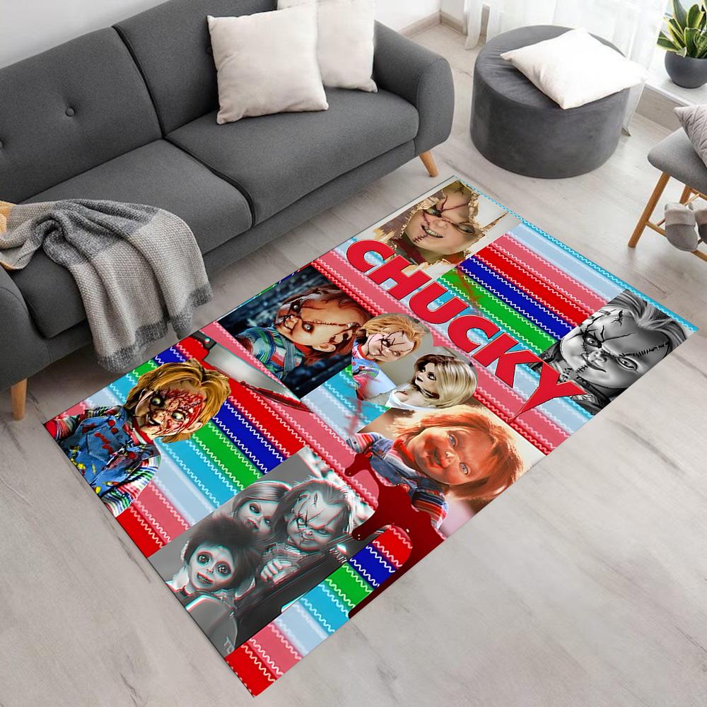 Chucky's Rainbow Horror Floor Mat Perfect for Playrooms Kitchen Entryway Bedrooms Antislip Carpet Anime Office Decor