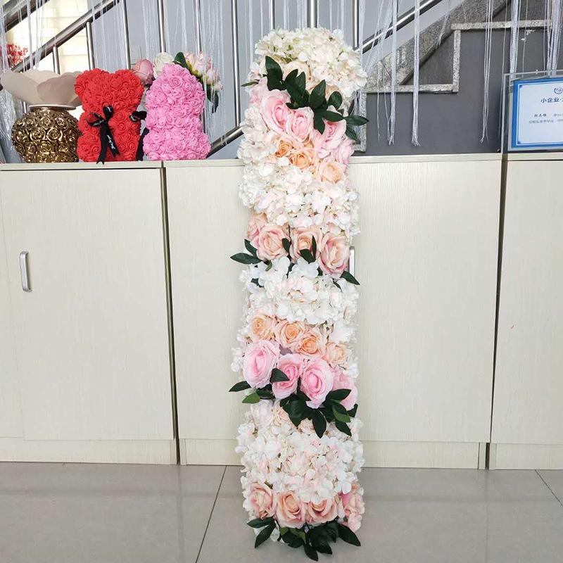1 Meter Long Flower Row Wedding Runway Road Lead Arch Wedding Simulation Flower Row Flower Wedding Supplies Rose Fake Flower