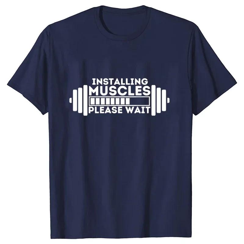 2023 Sommer T-Shirt für Herren Top Mode Harajuku Streetwear Herren Damen T-Shirts T-Shirts Muskeln aufbauen Bitte warten Y2K Tops