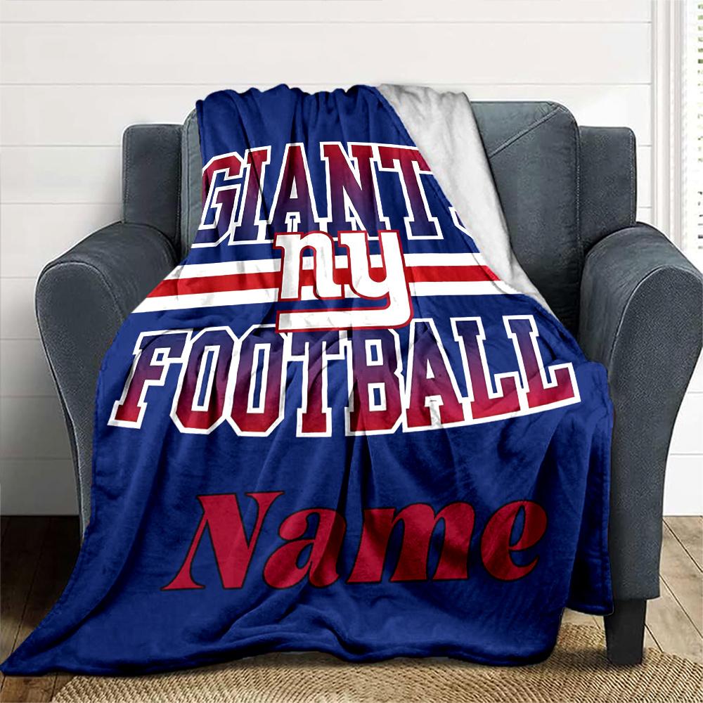 Giants Football Name Four Seasons Blanket Customized With Your Name Lightweight And Warm Perfect Gift For Home Office Camping Sofa Travel Beach