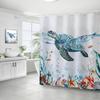Coastal Marine Shower Curtain: Dolphin, Starfish, Seahorse, Seashell, Sea Turtle - Moisture-Proof, Mildew-Resistant, Waterproof, Beach Bathroom Décor