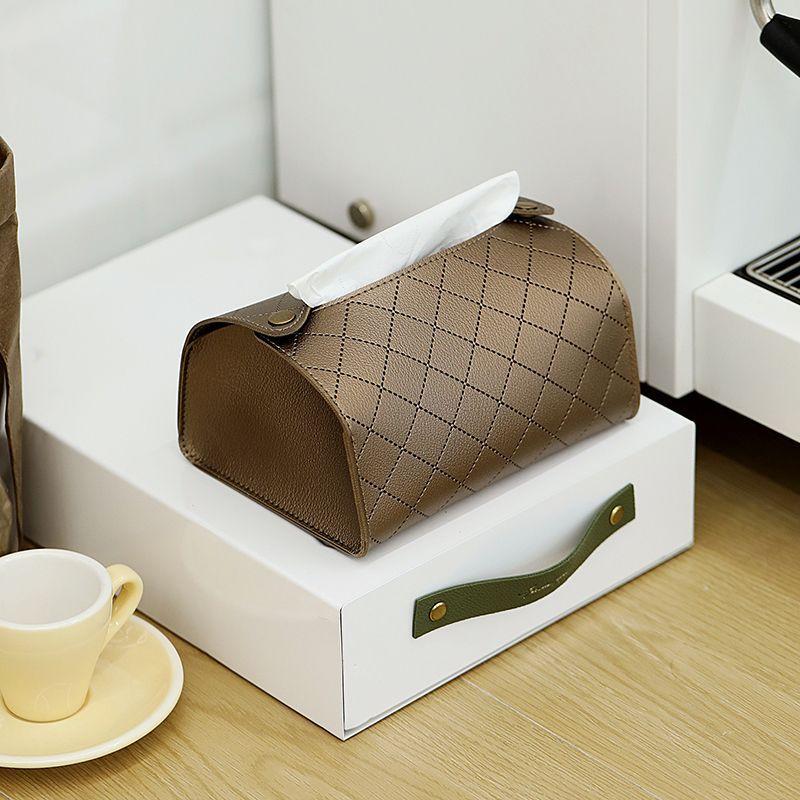 Creative PU Leather Tissue Box Light Luxury Living Room Tea Table Desktop Decoration Waterproof Tissue Storage Box Home Decor
