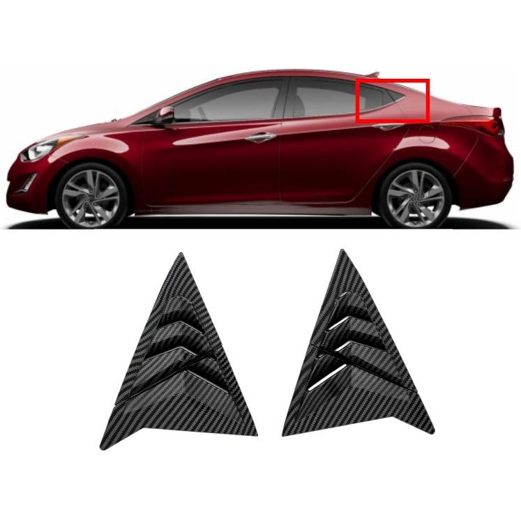 Compatible with Hyundai Elantra Avante Sedan 2011-2015 Rear ABS Carbon Fiber Side Vent Window Scoop Louver Trim Cover Auto Accessories