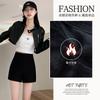 Black High-waisted Suit Shorts Women's Velvet New Small Elastic and Thin Three-point Outer Wear Leggings Hot Pants