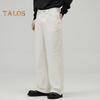Men Pants Solid Color Straight Wide Leg Retro Style Pants with Pockets Zippered Trousers for Daily Home Streetwear Sports