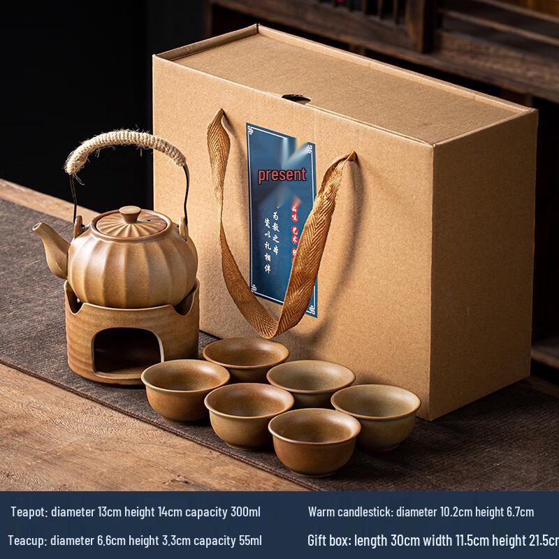 Vintage Tea Brewing and Warming Pot Set