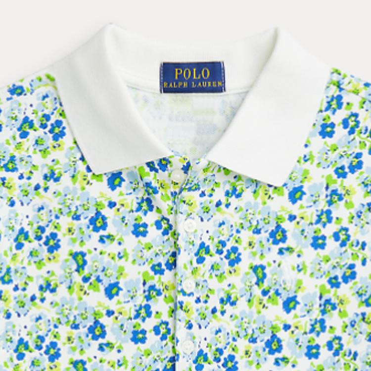 Polo Ralph Lauren Polo Shirt Ss24 Floral Print Button Short Sleeve Green Kids tops CWPOKNIG802047-999