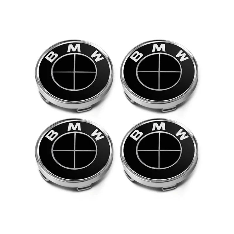 4 Stück 60-mm-Radnabenaufkleber, 56/60-mm-Radnabenkappen, Auto-Dekorationszubehör für BMW M E30 E34 E36 E39