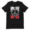 MAKE LOVE NOT WAR Vintage Style Schwarzes Grafik-T-Shirt Kurzarm Unisex T-Shirt