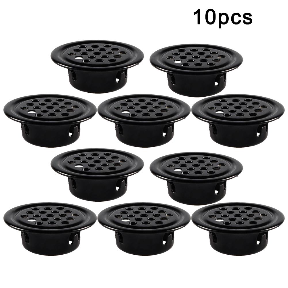 10pcs Round Cabinet Air Duct Vent 25/29mm Steel Louver Mesh Hole Plug Decoration Cover Wardrobe Grille Ventilation Systems