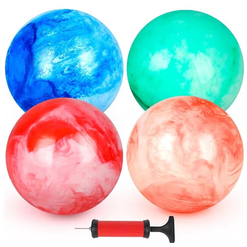 2/4 Pezzi Palla Rimbalzante con Pompa, Palle Rimbalzanti Marmo da 8,7 pollici Palla Calcio Gonfiabile in Gomma Giocattoli per Giochi Estivi all'Aperto per Bambini
