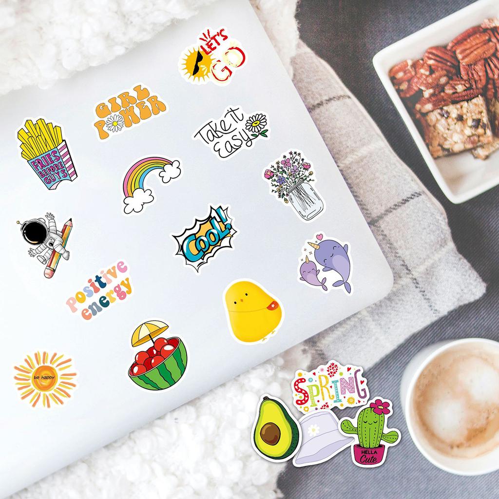 100Pcs Cute Animal Stickers Cartoon Animation Luggage Scooter Laptop Refrigerator Graffiti Stickers Decorative Aesthetic Sticker