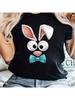 Easter Bunny Print T-Shirt, Casual Crew Neck Short Sleeve Comfort Tee Top For Spring Summer, Wounisex's Clothing Tee For Adult, Unisex