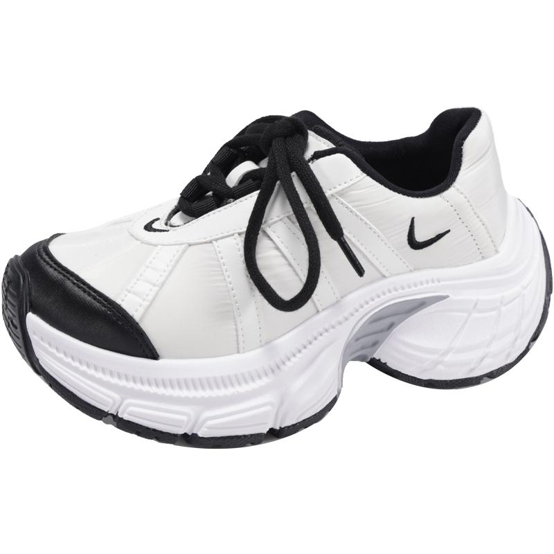 

модные осенние туфли на шнуровке для женщин повседневные износостойкие 2024 трендовые модные однотонные женские туфли из вулканизированной кожи Zapatillas Mujer 40 белый