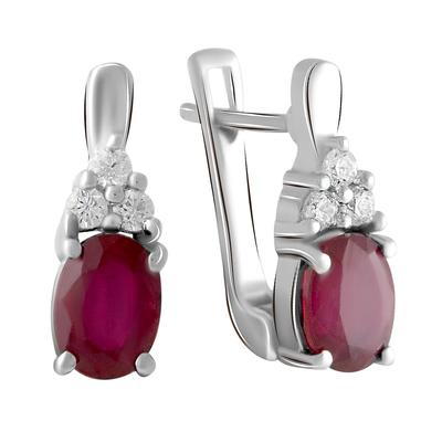 Silberohrringe mit natürlichem Rubin 2,352 ct (2009177)