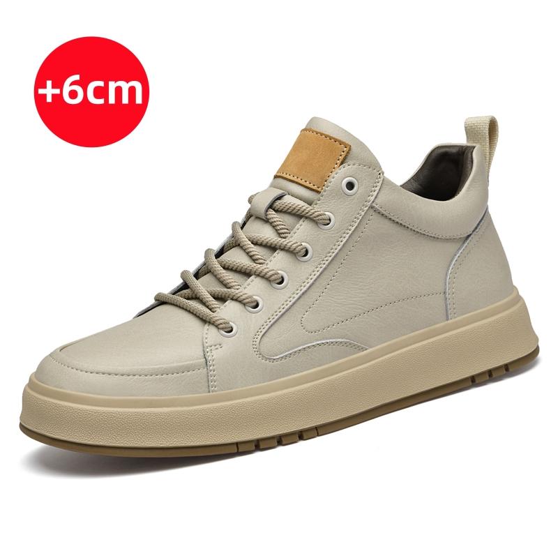 

2024 Весна Осень Новые Мужские Повседневные Туфли Из Натуральной Кожи Толстая Подошва Высокая Обувь Модные Мужские Туфли Оксфорды Уличные Бежевые 38