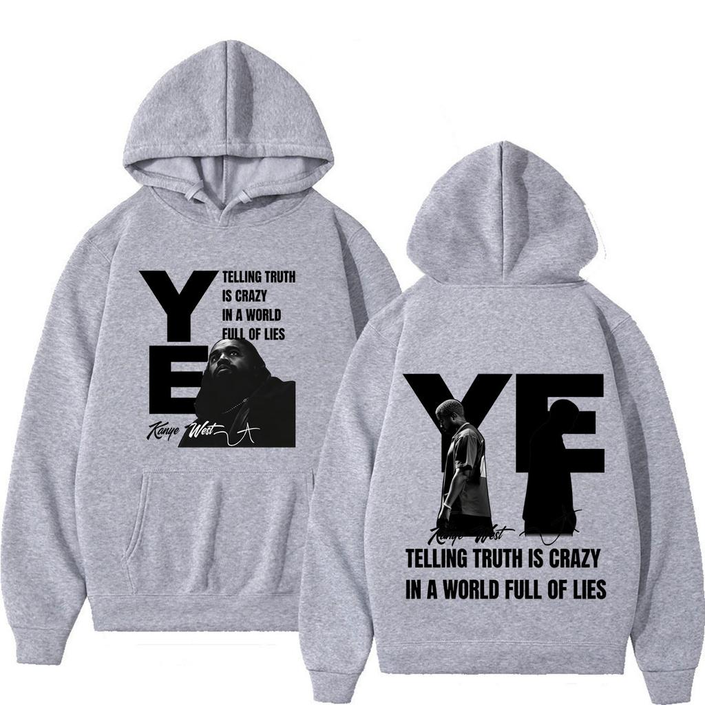 Rapper Kanye West Album 2026 Tour Vintage Print Hoodie Unisex Hip-hop Punk Sweatshirts Long Sleeves Loose Oversized Pullover