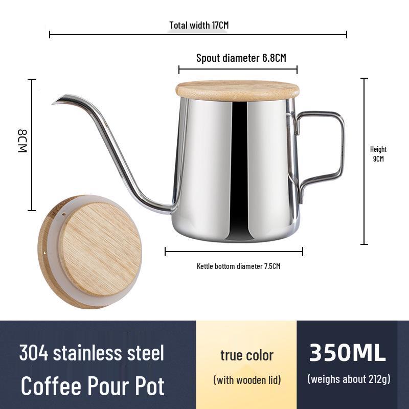 304 Stainless Steel Coffee Hand Brewer with Hanging Ear and Long Spout.
