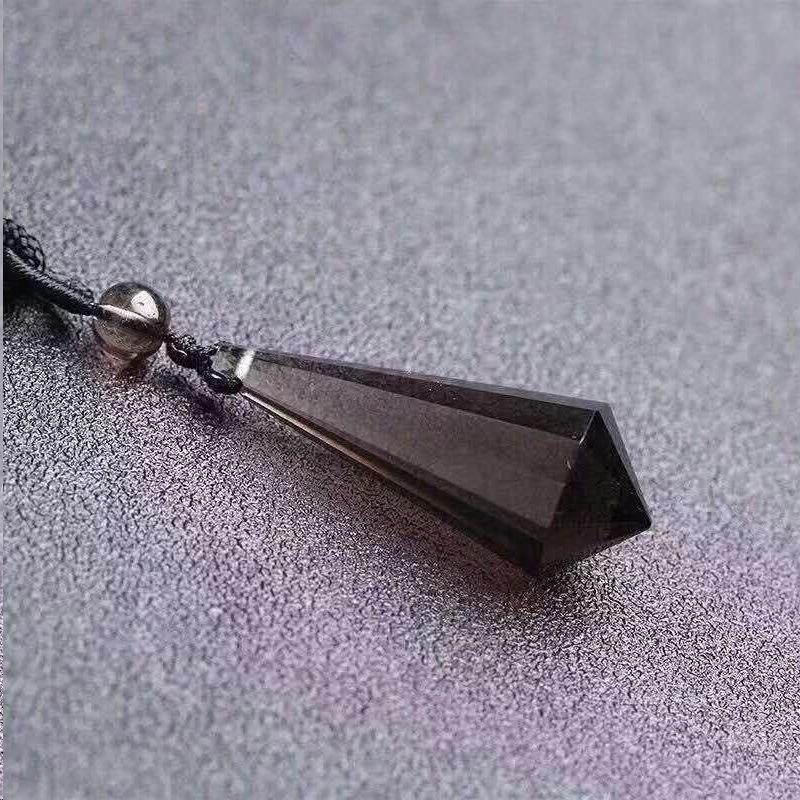 Natural Crystal Pendant with Smoky Quartz, Amethyst, Brown Quartz, Obsidian, Tiger's Eye, and White Crystal