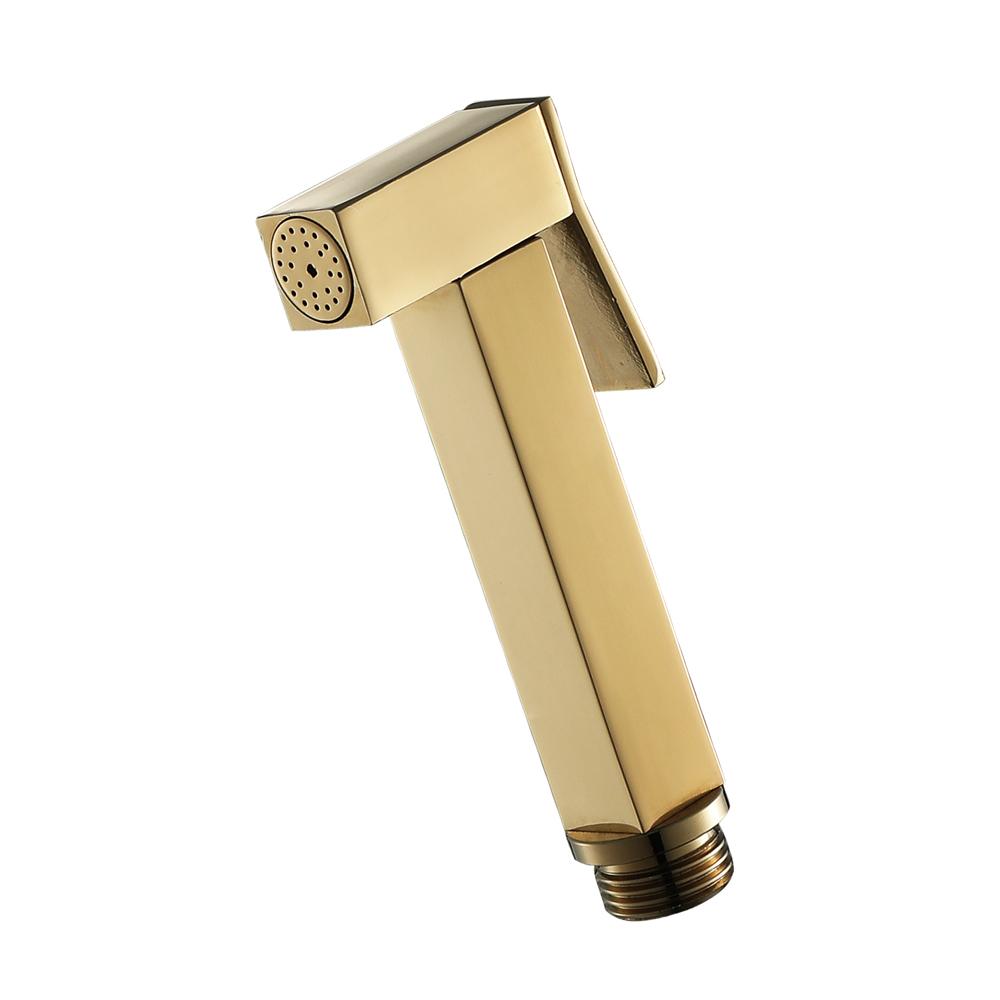 HONGDEC Gold Handheld Modern Uncoated Brass Bidet Sprayer with Eco-Friendly Design Wall-Mounted for Bathroom Use (gold,Brass)