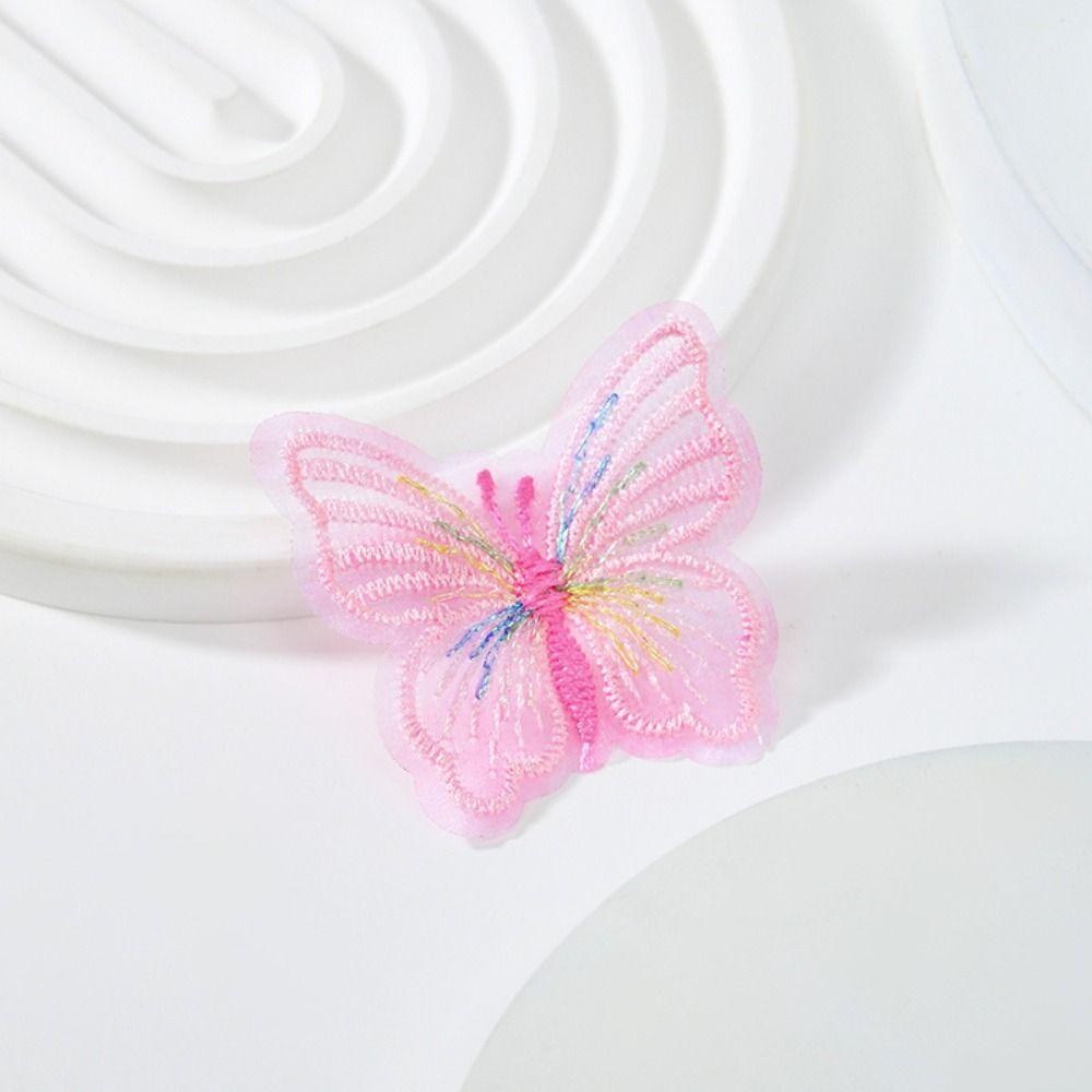 100PCS Colorful Lace Butterfly Patch Embroidered Fabric Appliques  Sewing Craft Decoration