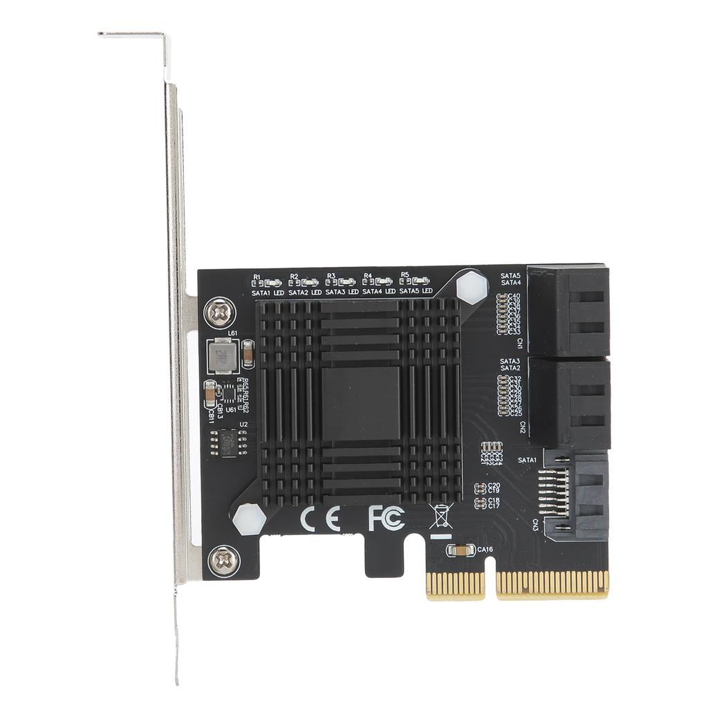 Expansion Card PCIE To 5 Ports SATA3.0 Module Converter Board JMB585 Chip for Computer