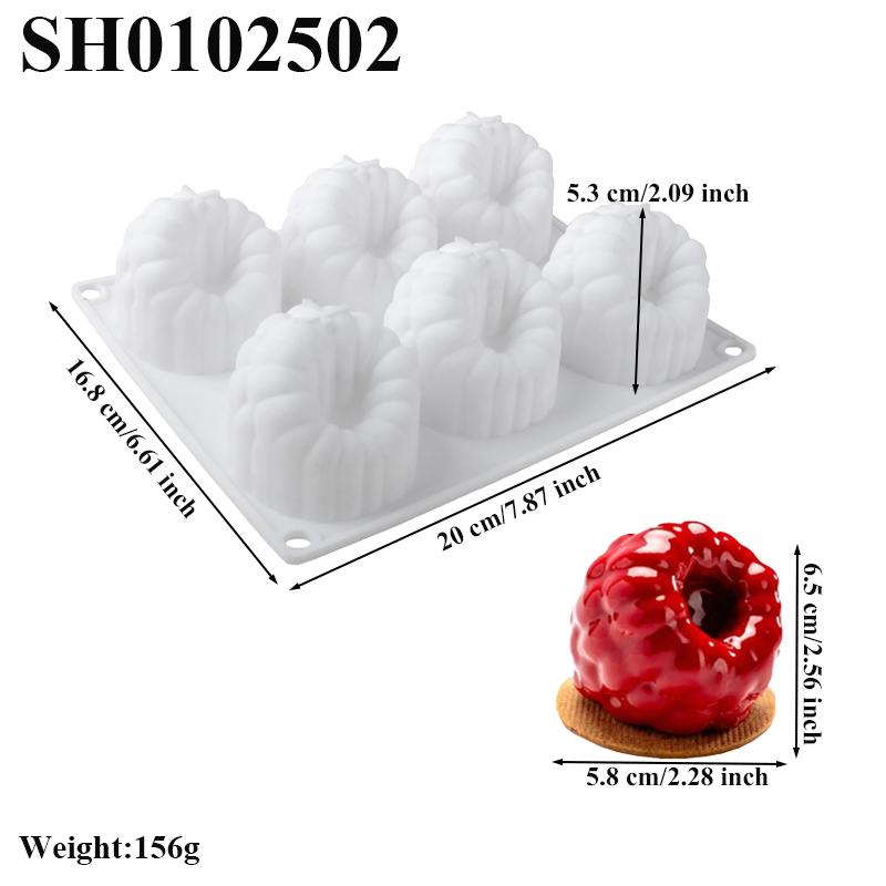 Raspberry Mousse Silicone Mold, In the French  Style Raspberry Shape for Chocolate Desserts and Baking