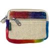 Hemp Pouch Tie-Dye Square Zipper Wallet