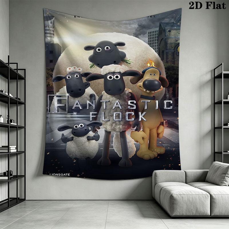 Shaun the Sheep A Wall Hanging Printed Fabric Blanket Decorative Tapestries for Bedroom Living Room Home Decor