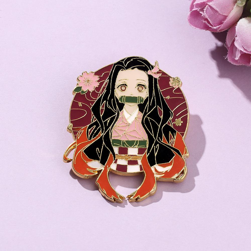 Anime Demon Slayer Brooch Unisex Fashion Lapel Pin Backpack Badge Cosplay Fan Gift Costume Backpack Decorative Accessory