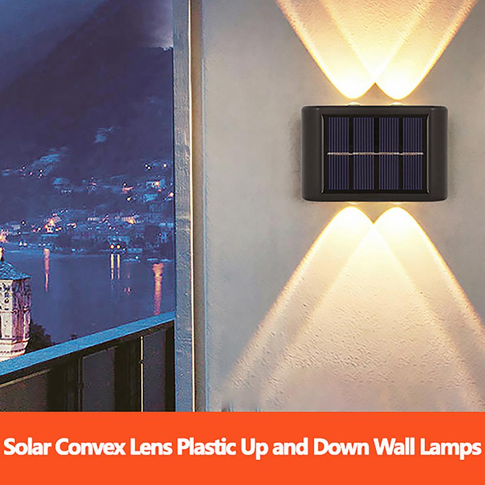 2 Pack Solar Up Down Wall Lights Outdoor Sconce IP65 Waterproof Solar Fence Light For Home Garden Porch Decoration
