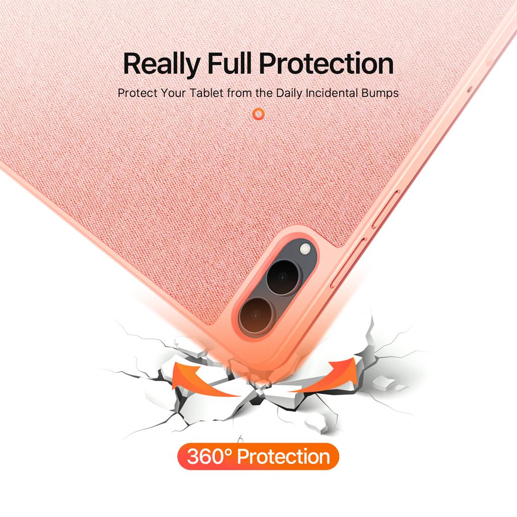 For Samsung Galaxy Tab S11 Ultra Case DUX DUCIS Domo Series Tri-fold Stand PU Leather Tablet Cover