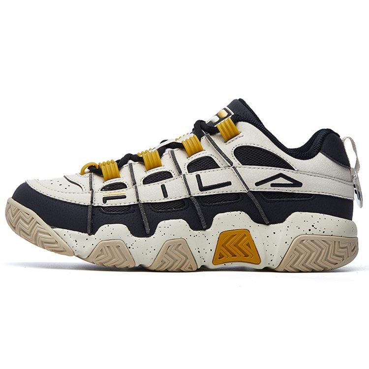 FILA Low top Vintage Basketball Shoes Men's White Black Yellow F12M041202FOB