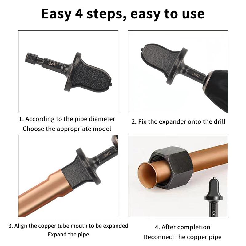 1/5 buc Expander Tub Țeavă Mâner Hexagonal Metal Cupru Țeavă Instrument de Prelucrare Reparare Aer Condiționat Bit Burghiu Electric Instrument de Evazare