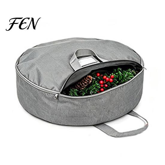 Moisture-proof Seasonal Decor Organizer Large Round Garland Storage Bag, Waterproof Oxford Container with Reinforced Carrying Handles Handles,