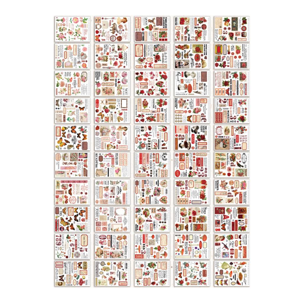 Retro Scrapbooking Stickers Scrapbooking Decorative Stickers Aesthetic Stickers for Scrapbooking Diary Planner Journal