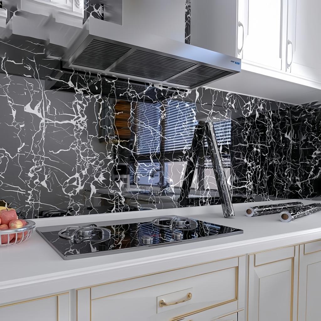 Selbstklebende Tapetenrollen Hochtemperaturbeständig Wasserdichte Wandaufkleber Wasserdichte und Ölbeständige Tapete Zuhause